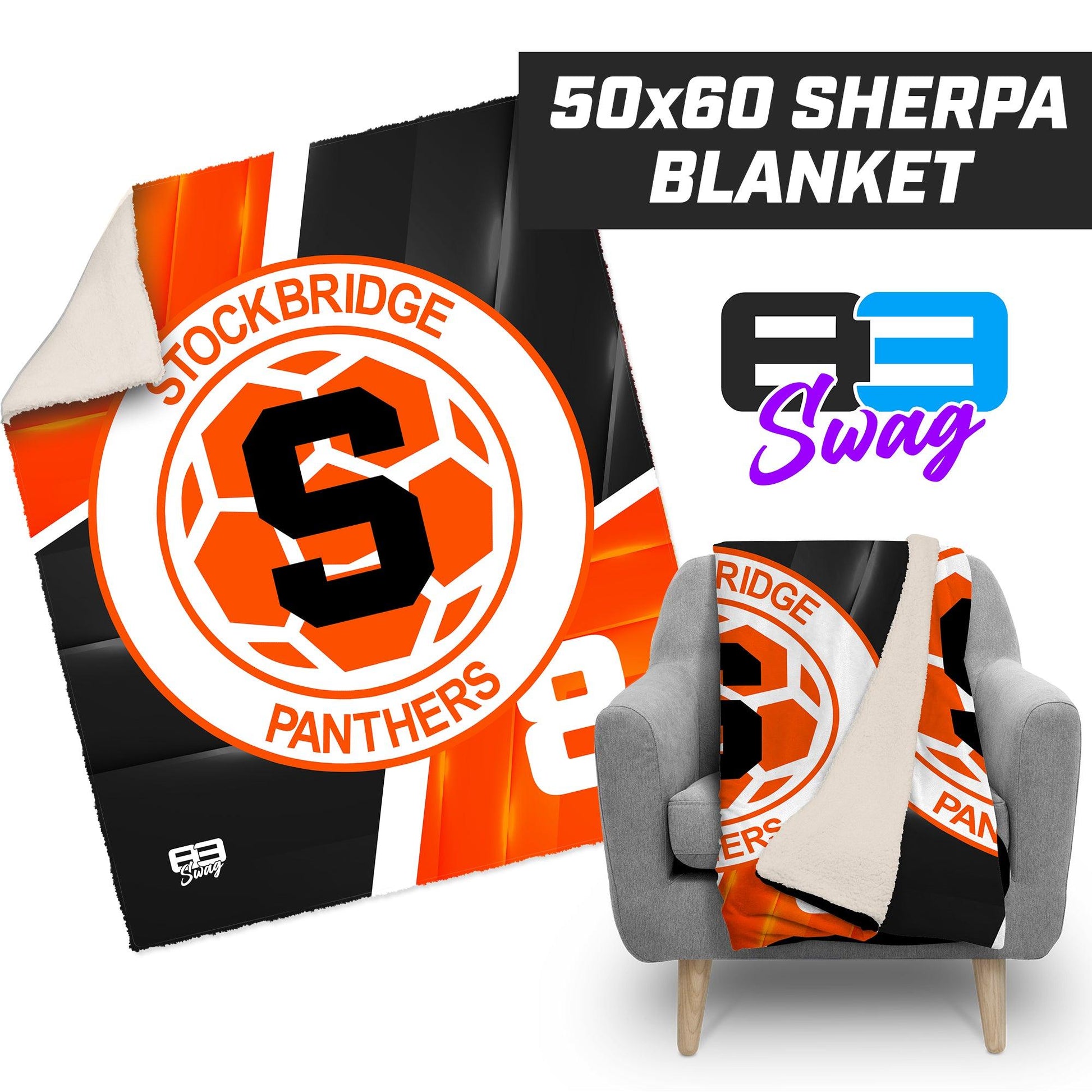 Stockbridge Soccer - 50”x60” Plush Sherpa Blanket - 83Swag