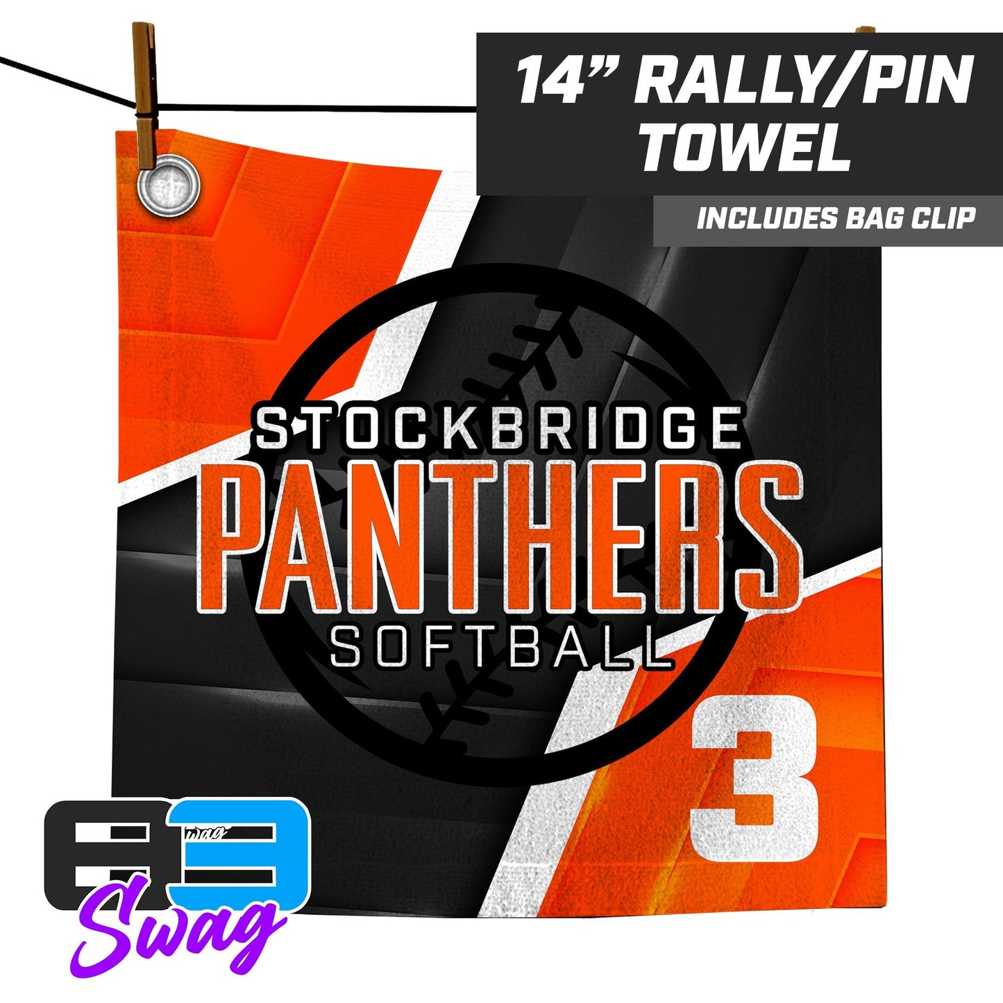 Stockbridge Softball - 14"x14" Rally Towel - 83Swag