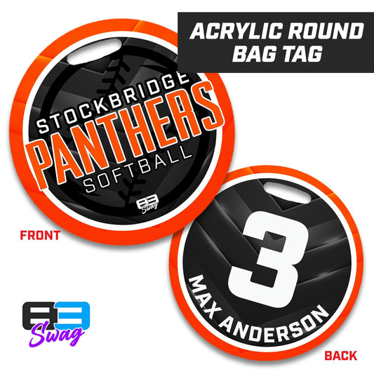 Stockbridge Softball - 4" Circle Hard Acrylic Bag Tag - 83Swag