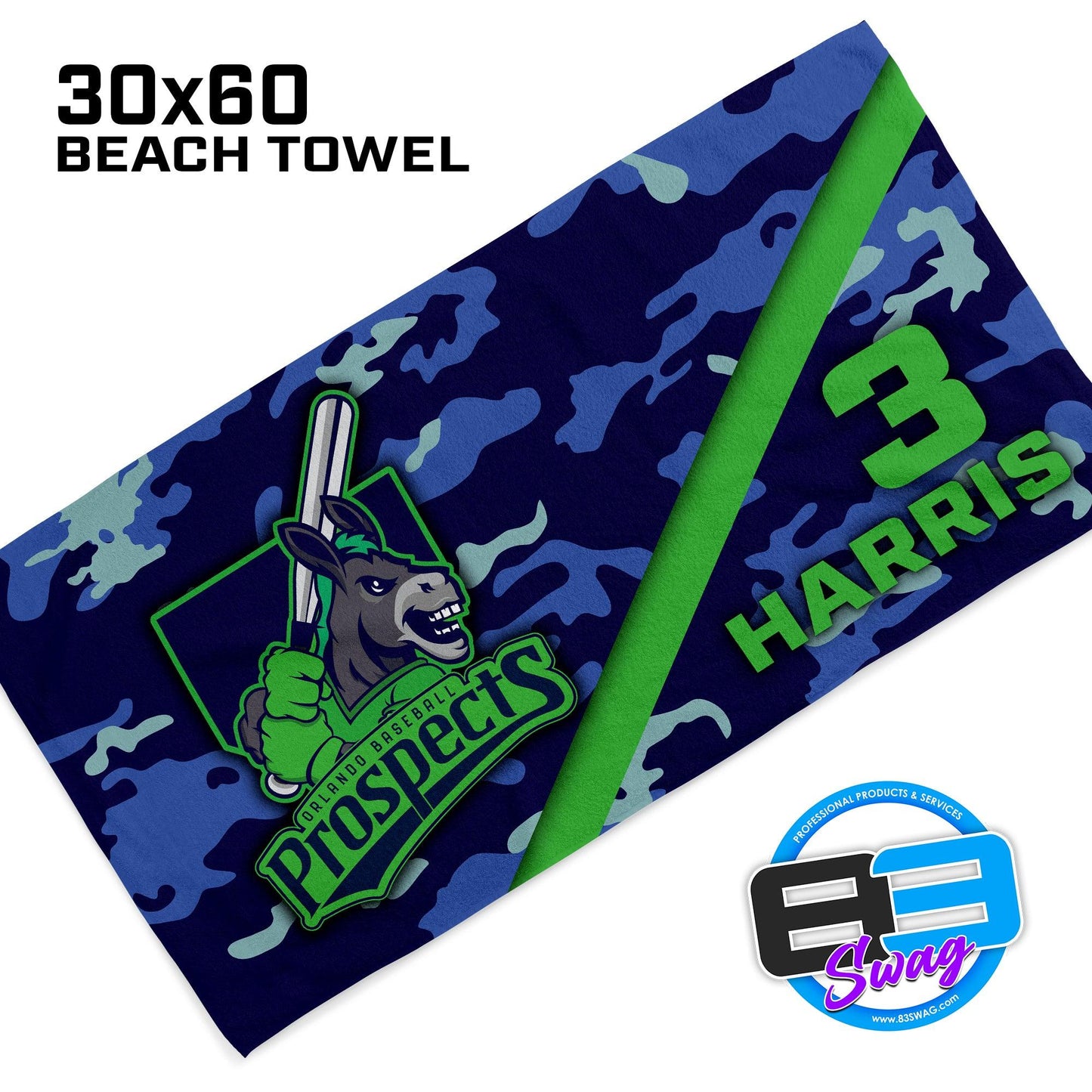 Swamp Donkeys - 30"x60" Beach Towel - 83Swag