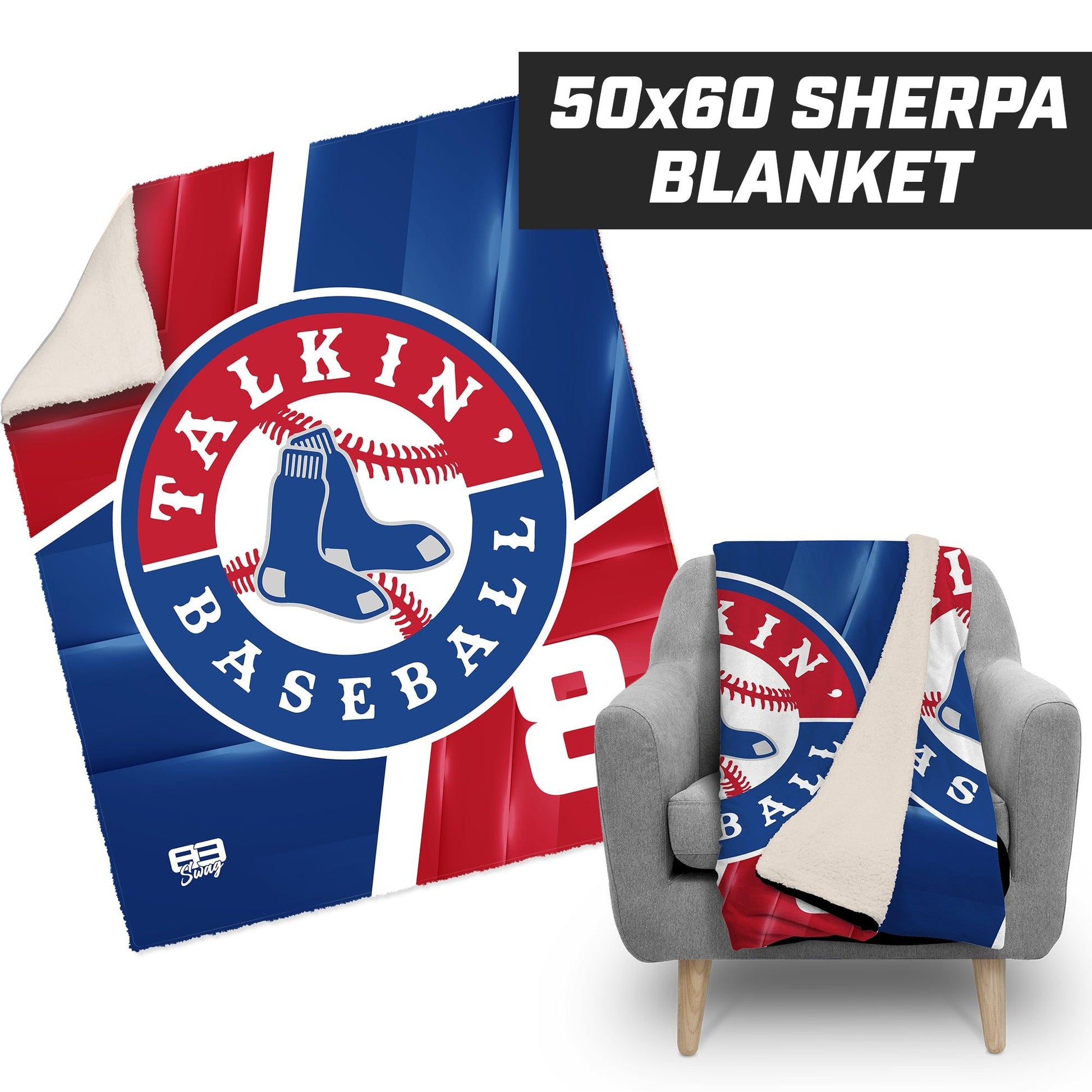 Talkin' Baseball - 50”x60” Plush Sherpa Blanket - 83Swag