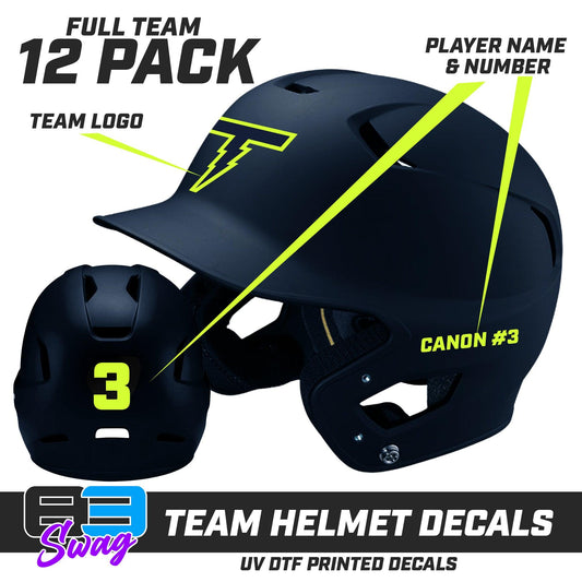 TEAM ORDER ONLY - Helmet Decal Set (12 Pack) - Ponte Vedra Thunder Baseball - 83Swag