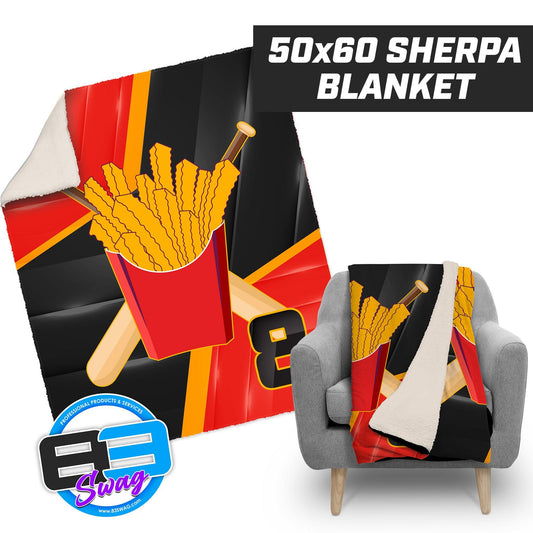 Team Rally Fries Baseball - 50”x60” Plush Sherpa Blanket - 83Swag