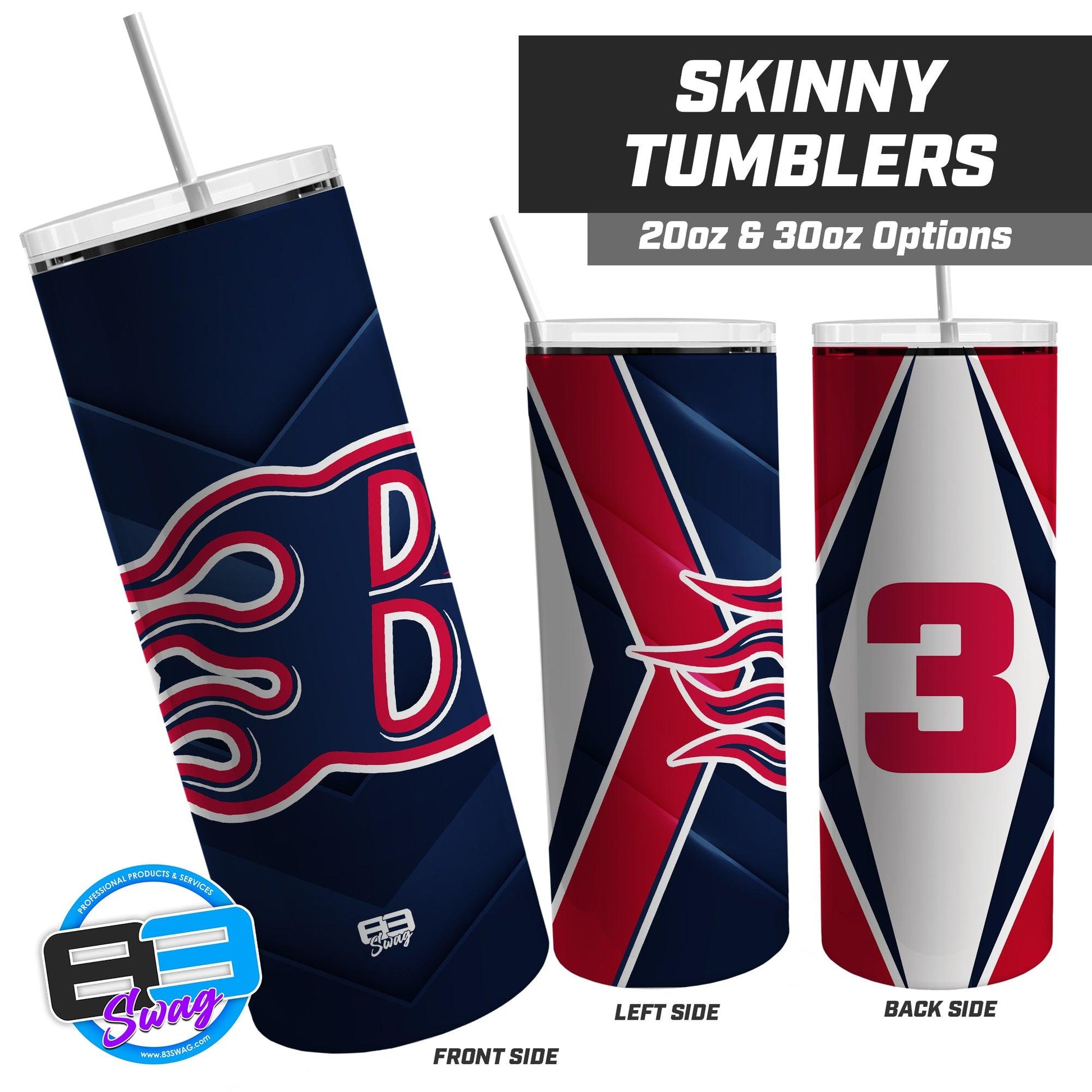 Texas Blaze 2k13 Drury Softball - 20oz & 30oz Skinny Tumbler - 83Swag