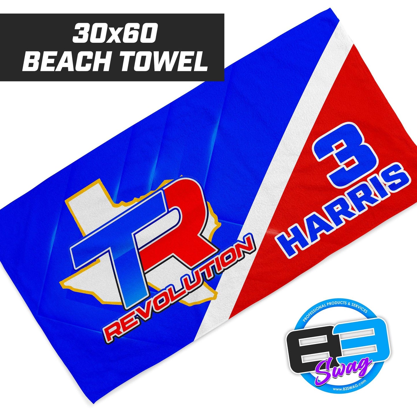 Texas Revolution Softball - 30"x60" Beach Towel - 83Swag