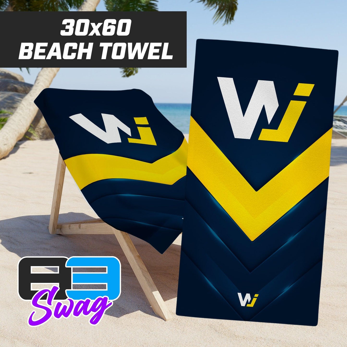 The WJ Collection - 30"x60" Beach Towel - 83Swag