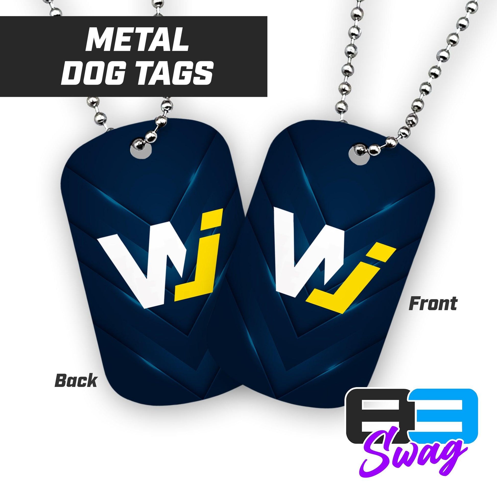 The WJ Collection - Double Sided Dog Tags - Includes Chain - 83Swag