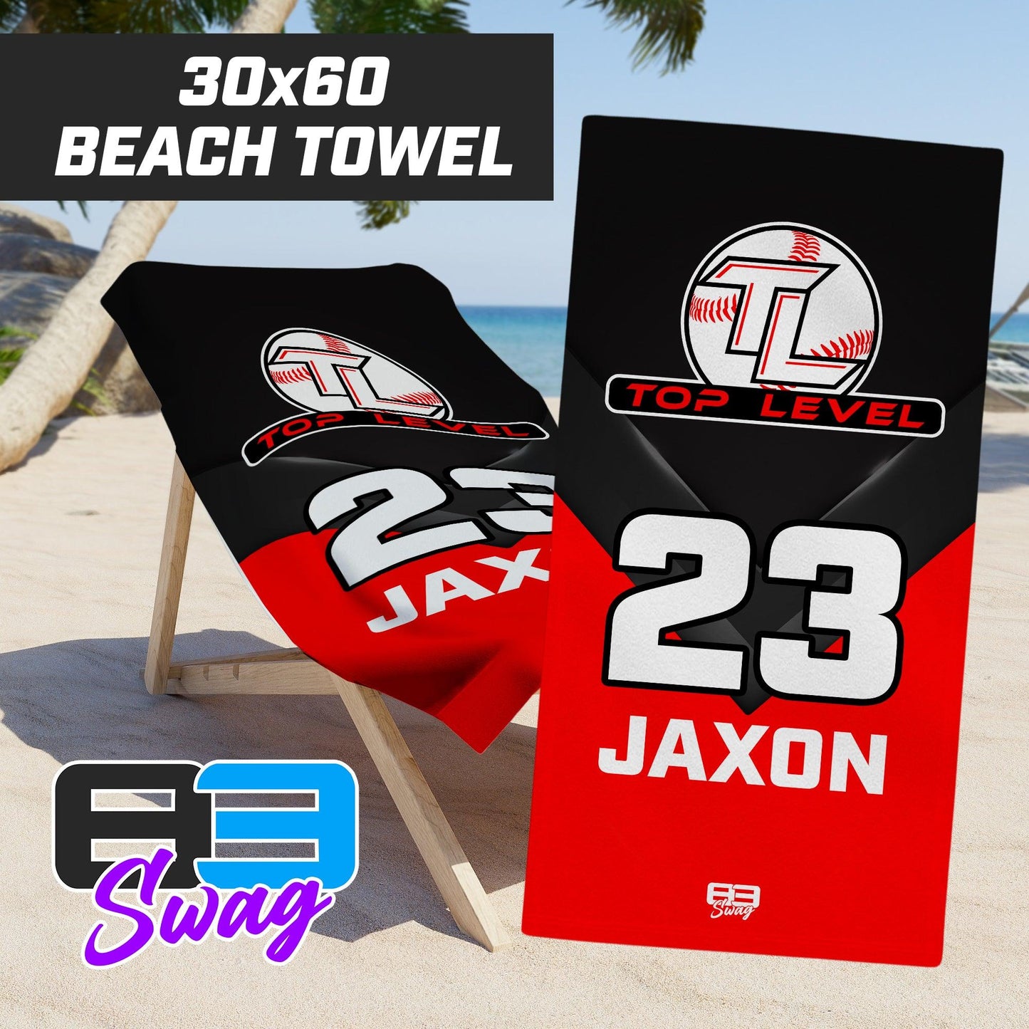 Top Level Baseball - 30"x60" Beach Towel - 83Swag