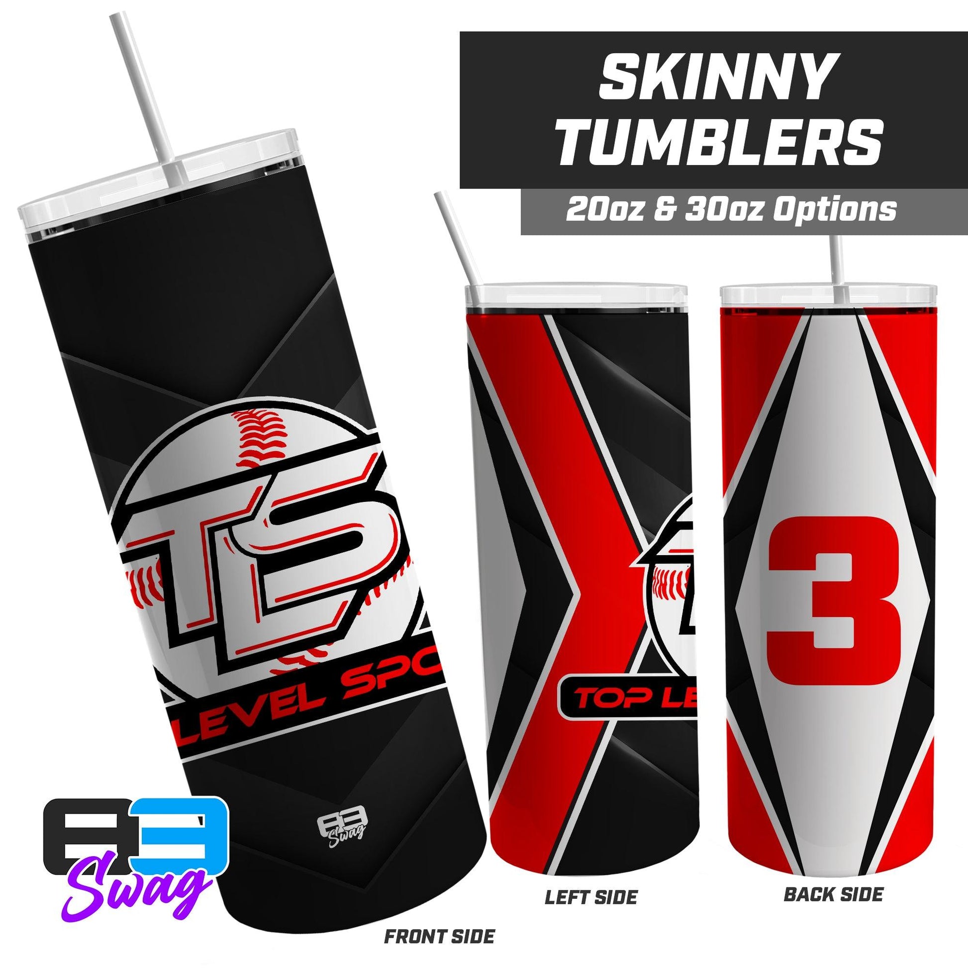 TOP LEVEL SPORTS - 20oz & 30oz Skinny Tumbler - 83Swag