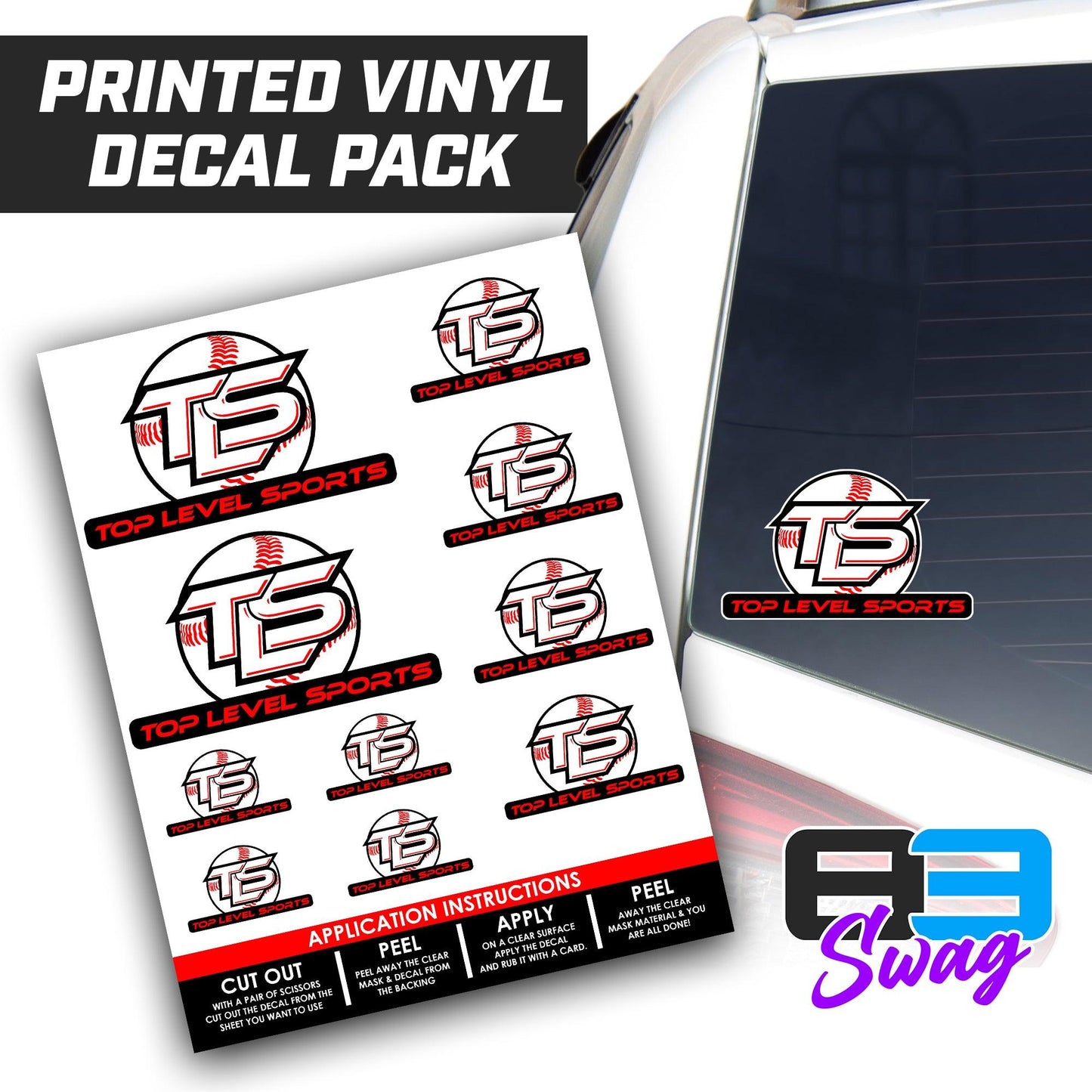 TOP LEVEL SPORTS - Logo Decal Pack Sheet - 83Swag