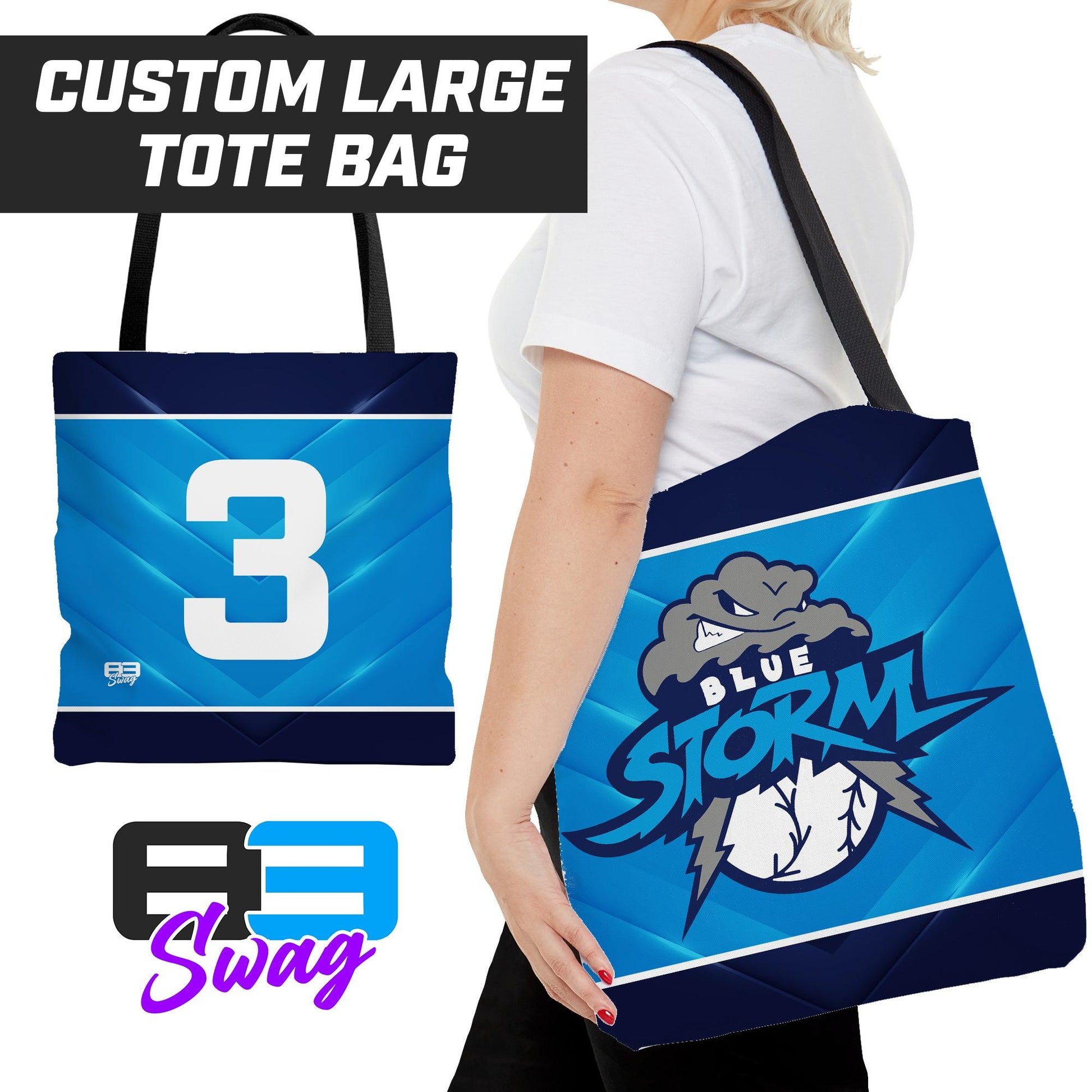 Tote Bag - Blue Storm Baseball - 83Swag