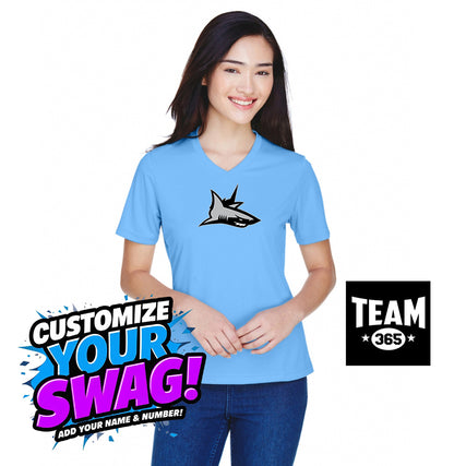 Team 365 TT11W Women's Zone Performance T-Shirt - PVAA Sharks Baseball