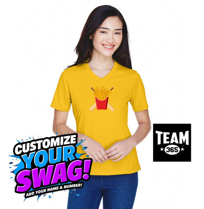 Team 365 TT11W Women's Zone Performance T-Shirt - Team Rally Fries Baseball