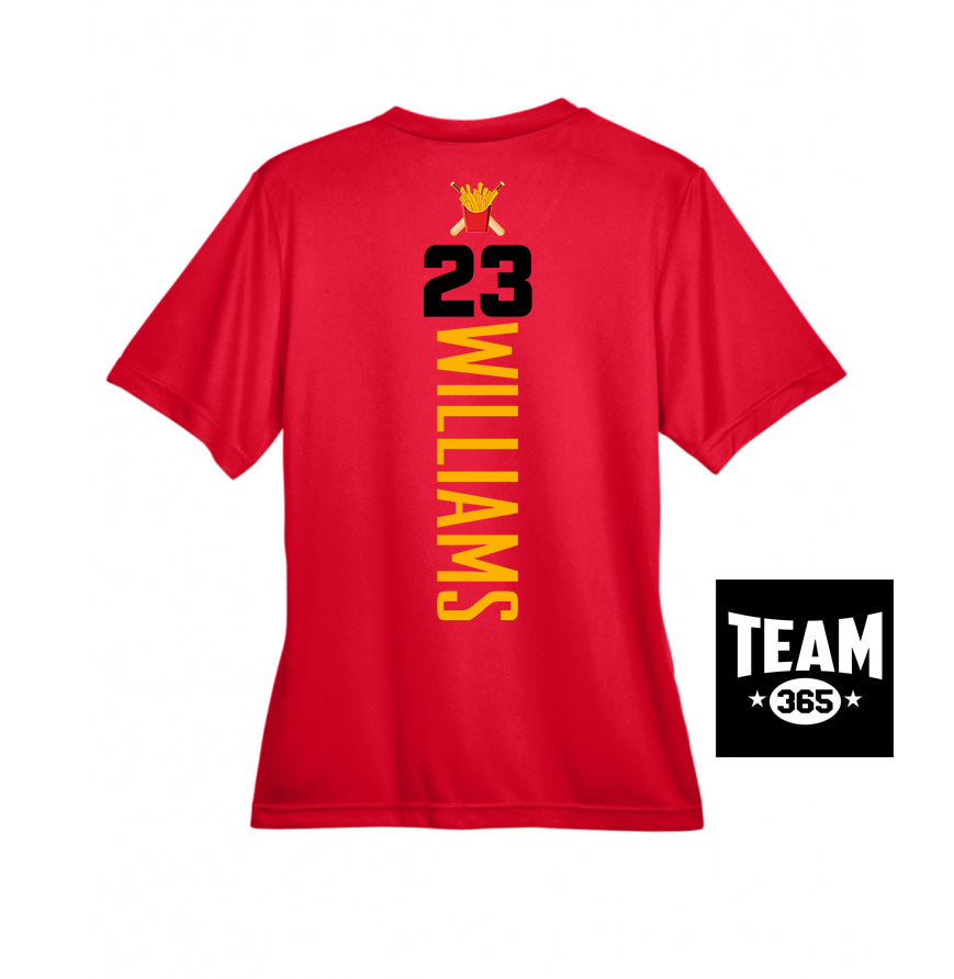 Team 365 TT11W Women's Zone Performance T-Shirt - Team Rally Fries Baseball