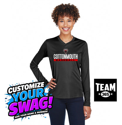 Team 365 TT11WL Women's Zone Performance Long-Sleeve T-Shirt - Black Creek Cottonmouths