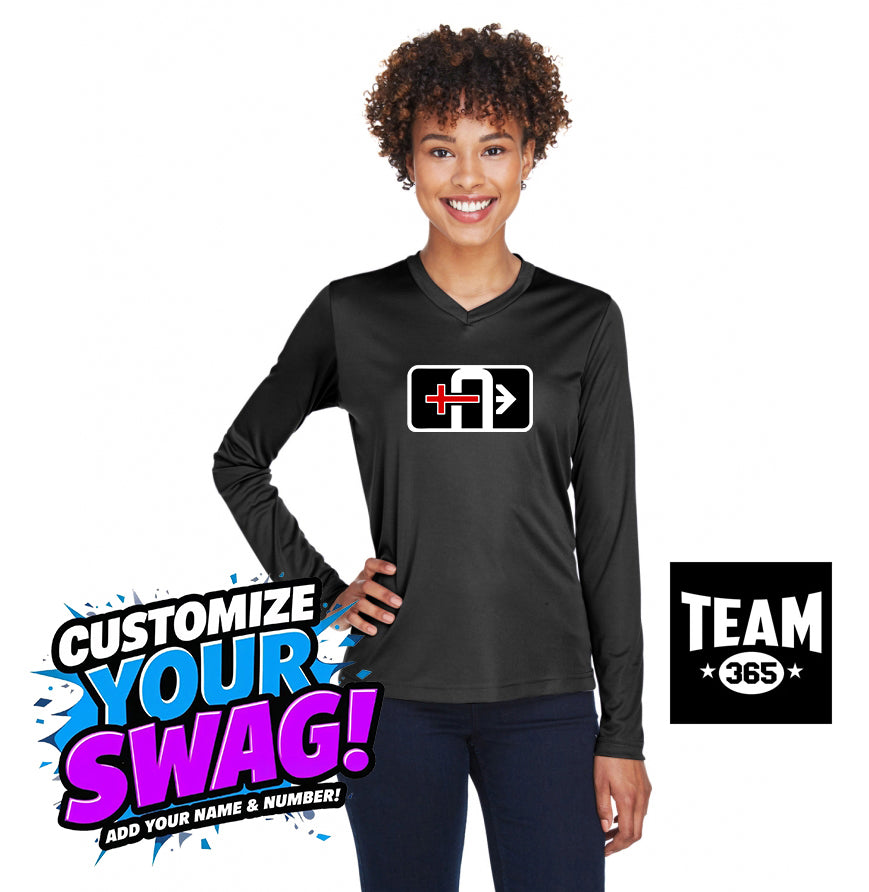 Team 365 TT11WL Women's Zone Performance Long-Sleeve T-Shirt - Arrows Baseball