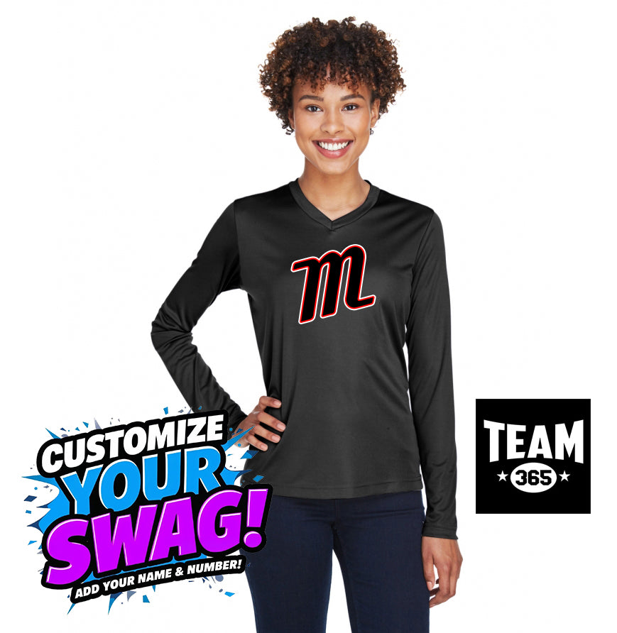 Team 365 TT11WL Women's Zone Performance Long-Sleeve T-Shirt - SYA Mets "M" Logo