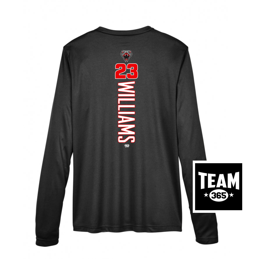 Team 365 TT11WL Women's Zone Performance Long-Sleeve T-Shirt - Black Creek Cottonmouths