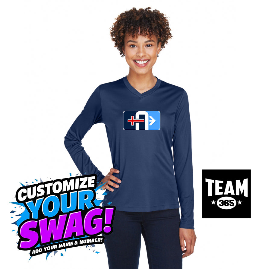 Team 365 TT11WL Women's Zone Performance Long-Sleeve T-Shirt - Arrows Baseball