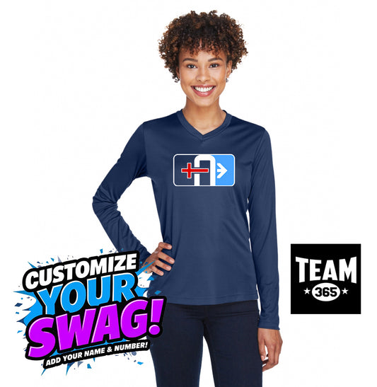 Team 365 TT11WL Women's Zone Performance Long-Sleeve T-Shirt - Arrows Baseball
