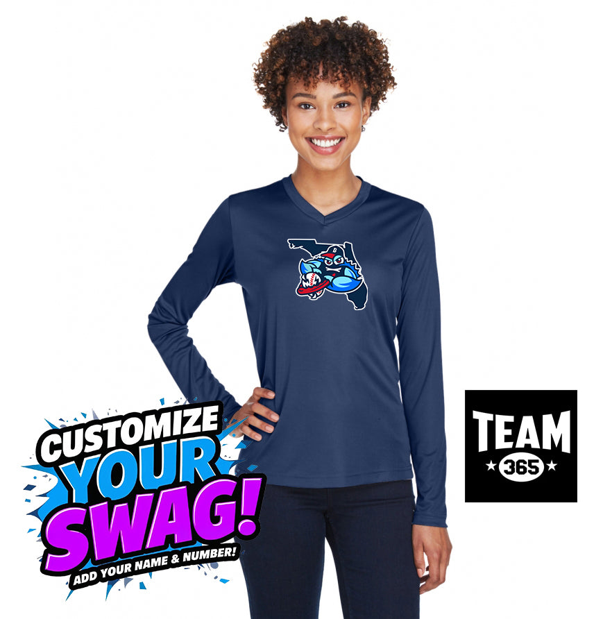 Team 365 TT11WL Women's Zone Performance Long-Sleeve T-Shirt - FCA Blueclaws Baseball