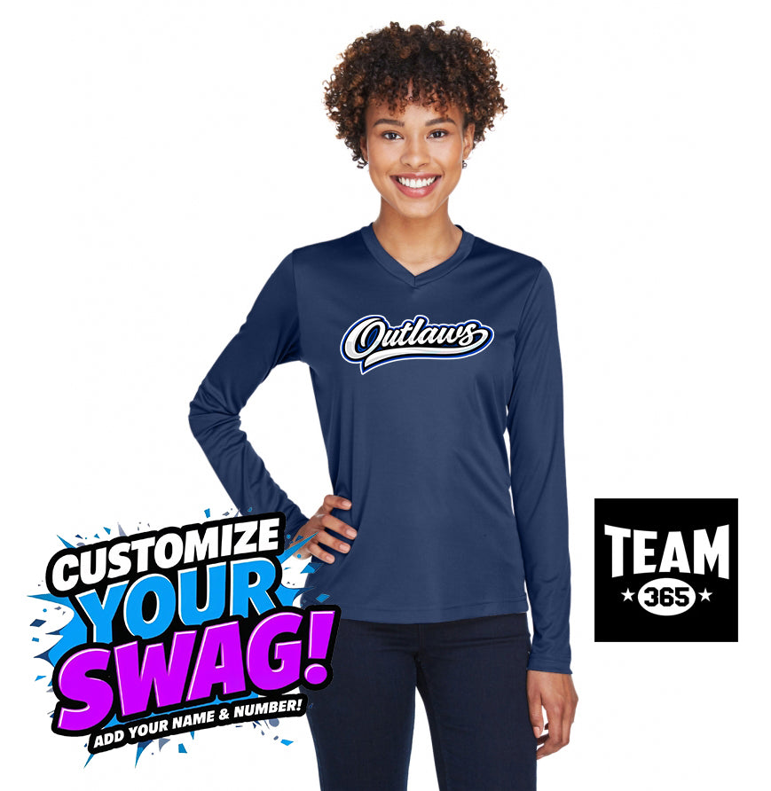 Team 365 TT11WL Women's Zone Performance Long-Sleeve T-Shirt - LBK Outlaws Baseball