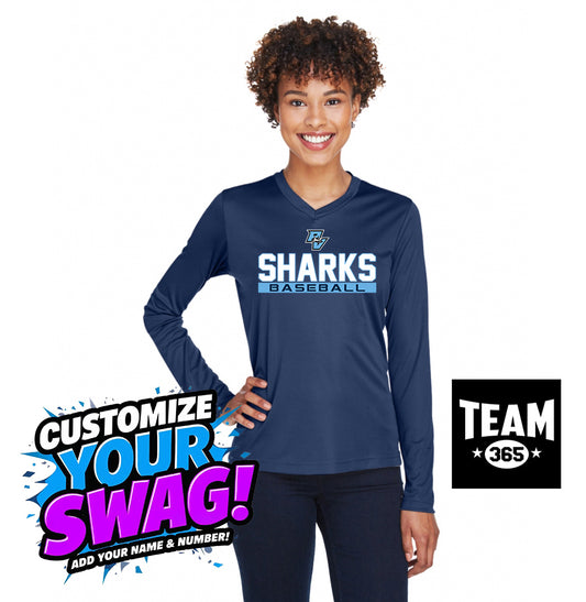 Team 365 TT11WL Women's Zone Performance Long-Sleeve T-Shirt - PVAA Sharks