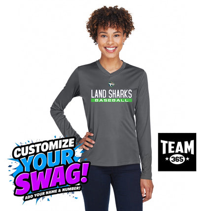 Team 365 TT11WL Women's Zone Performance Long-Sleeve T-Shirt - OBP Land Sharks