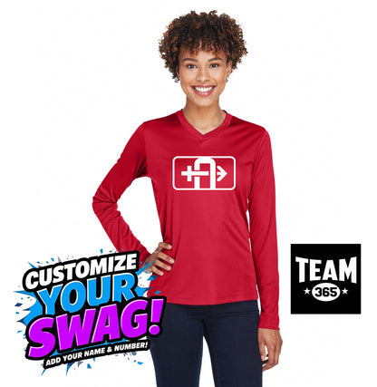 Team 365 TT11WL Women's Zone Performance Long-Sleeve T-Shirt - Arrows Baseball