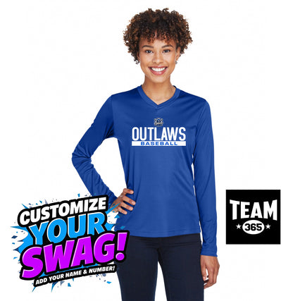 Team 365 TT11WL Women's Zone Performance Long-Sleeve T-Shirt - LBK Outlaws Baseball