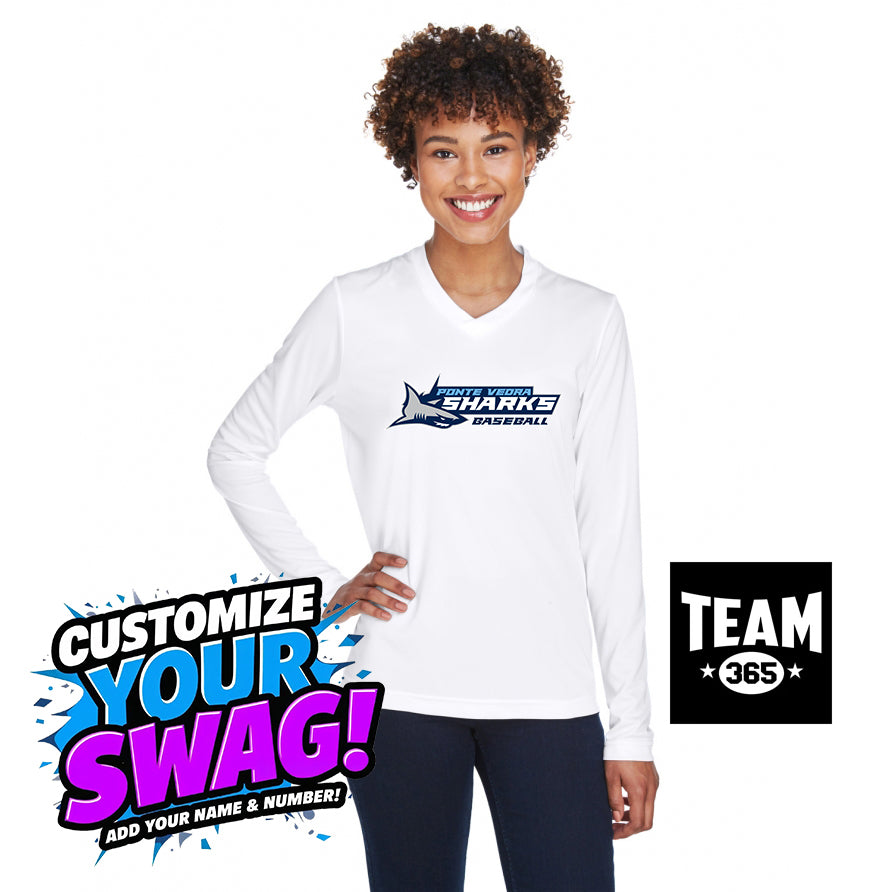 Team 365 TT11WL Women's Zone Performance Long-Sleeve T-Shirt - PVAA Sharks