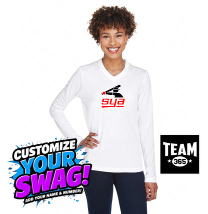 Team 365 TT11WL Women's Zone Performance Long-Sleeve T-Shirt - SYA Batter Logo