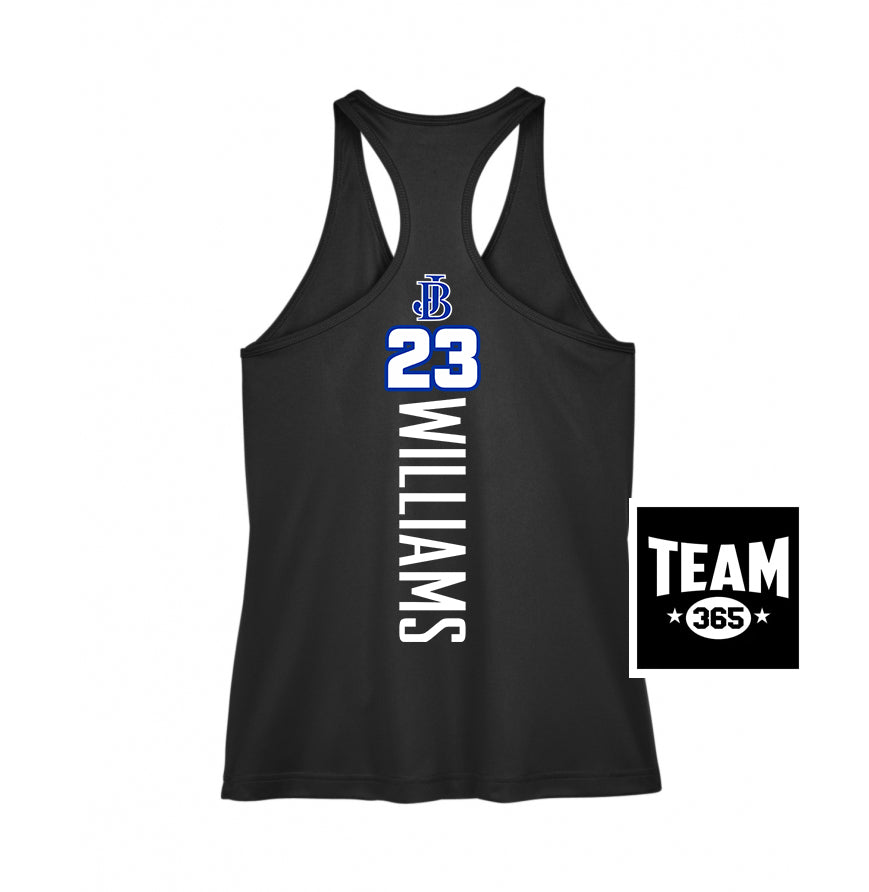 Team 365 TT11WRC Women's Zone Performance Racerback Tank - Jax Beach Baseball