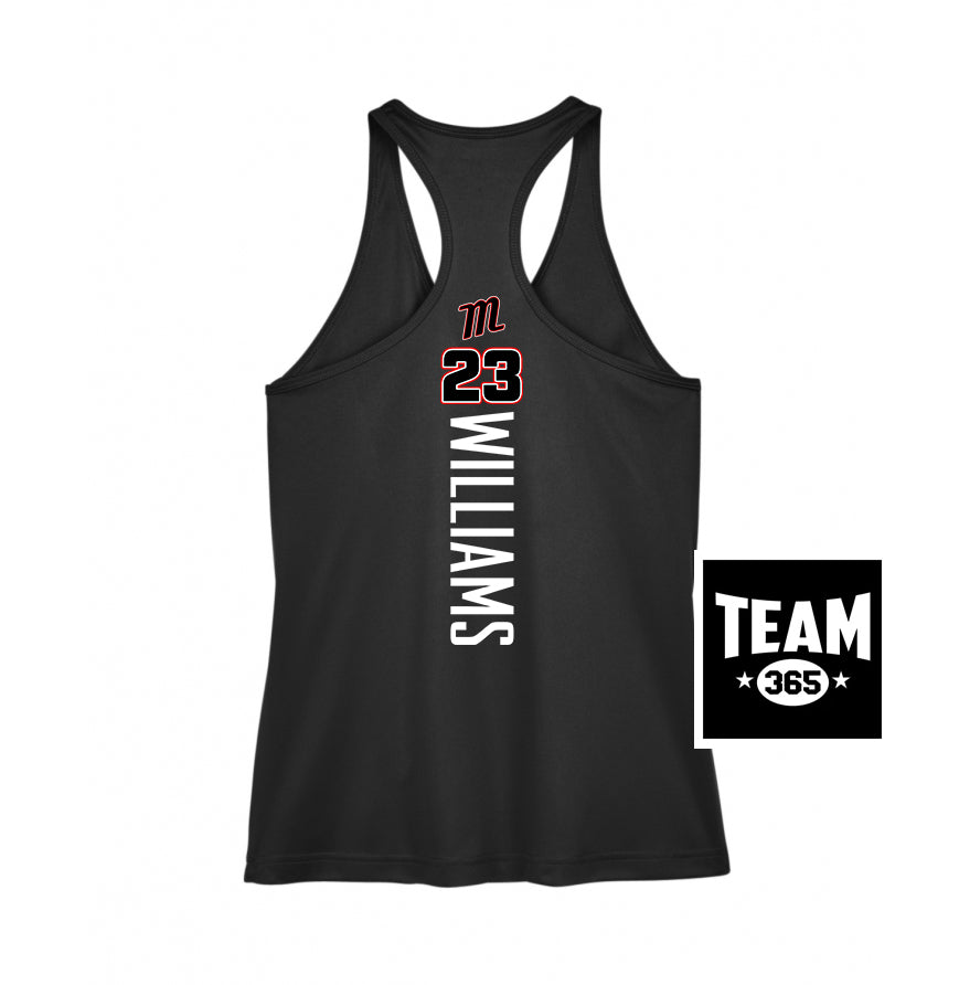 Team 365 TT11WRC Women's Zone Performance Racerback Tank - SYA Mets "M" Logo