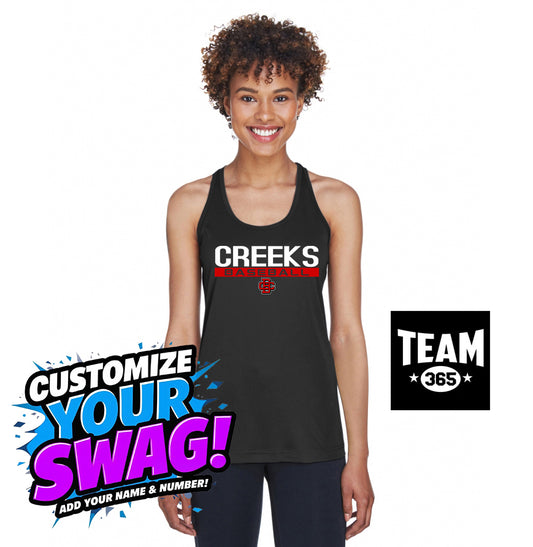 Team 365 TT11WRC Women's Zone Performance Racerback Tank - Creeks Baseball Club - CBC