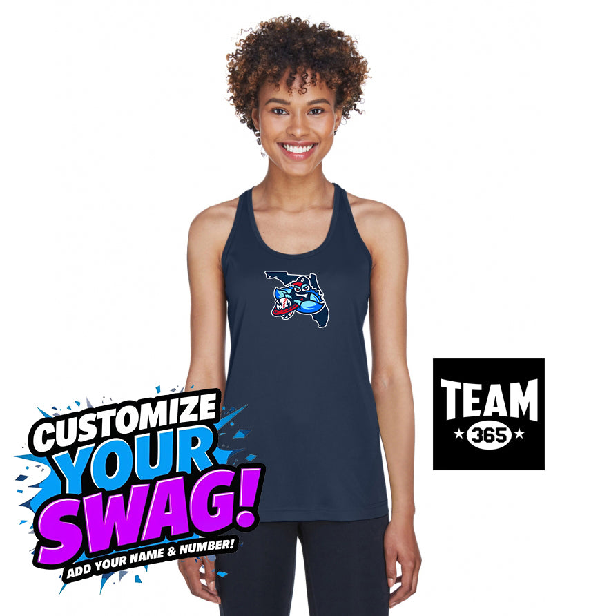 Team 365 TT11WRC Women's Zone Performance Racerback Tank - FCA Blueclaws Baseball