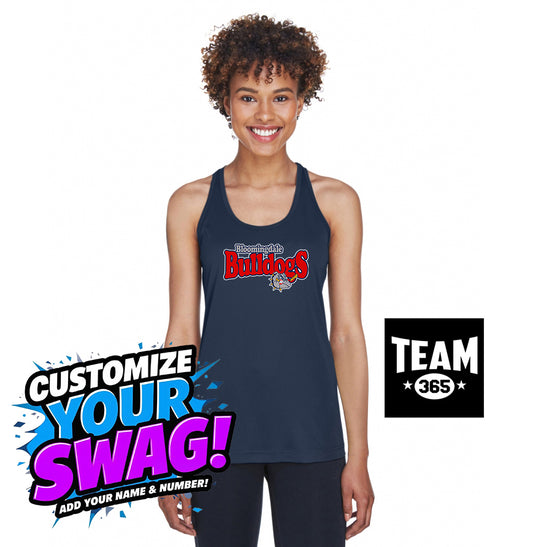 Team 365 TT11WRC Women's Zone Performance Racerback Tank - Bloomingdale Bulldogs Baseball