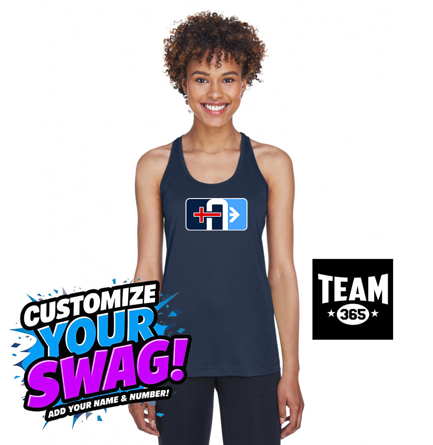 Team 365 TT11WRC Women's Zone Performance Racerback Tank - Arrows Baseball