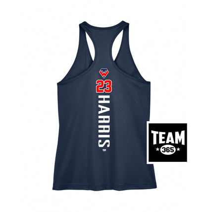 Team 365 TT11WRC Women's Zone Performance Racerback Tank - Tampa Warriors Baseball
