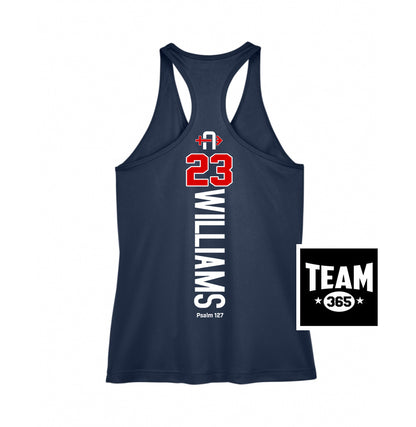 Team 365 TT11WRC Women's Zone Performance Racerback Tank - Arrows Baseball