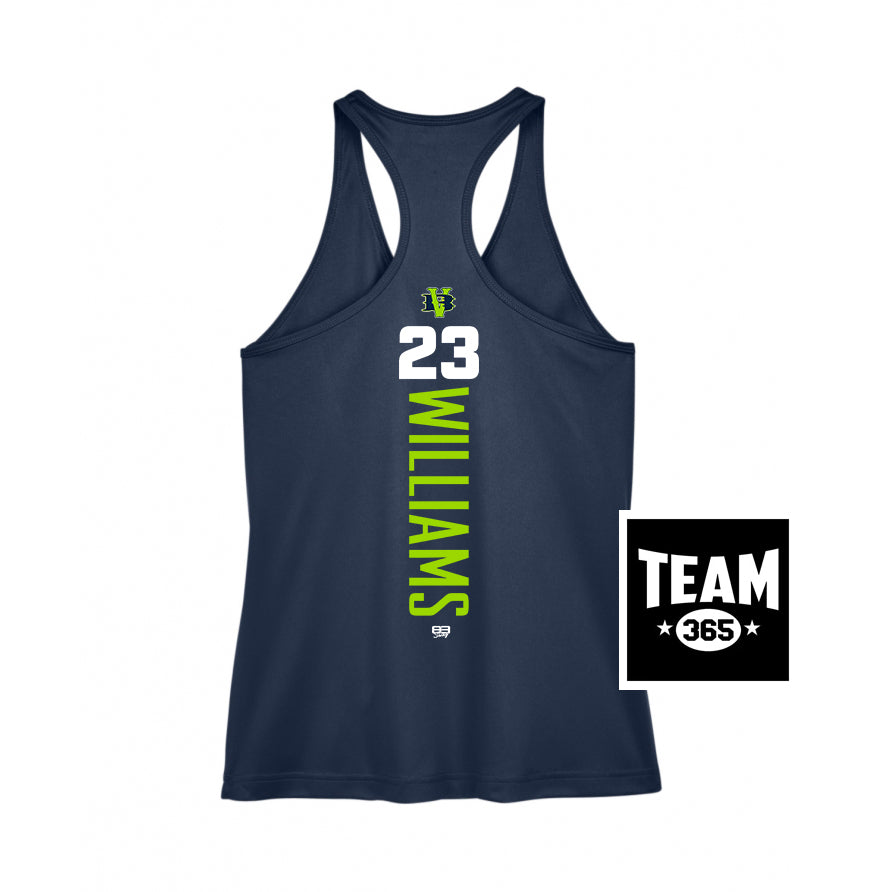 Team 365 TT11WRC Women's Zone Performance Racerback Tank - VB Bombers Baseball