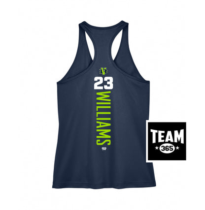 Team 365 TT11WRC Women's Zone Performance Racerback Tank - VB Bombers Baseball