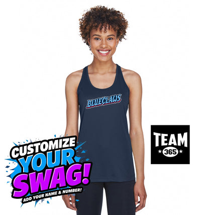 Team 365 TT11WRC Women's Zone Performance Racerback Tank - FCA Blueclaws Baseball