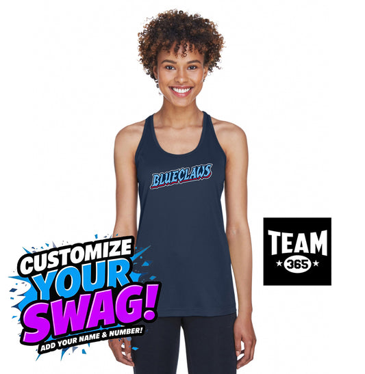Team 365 TT11WRC Women's Zone Performance Racerback Tank - FCA Blueclaws Baseball