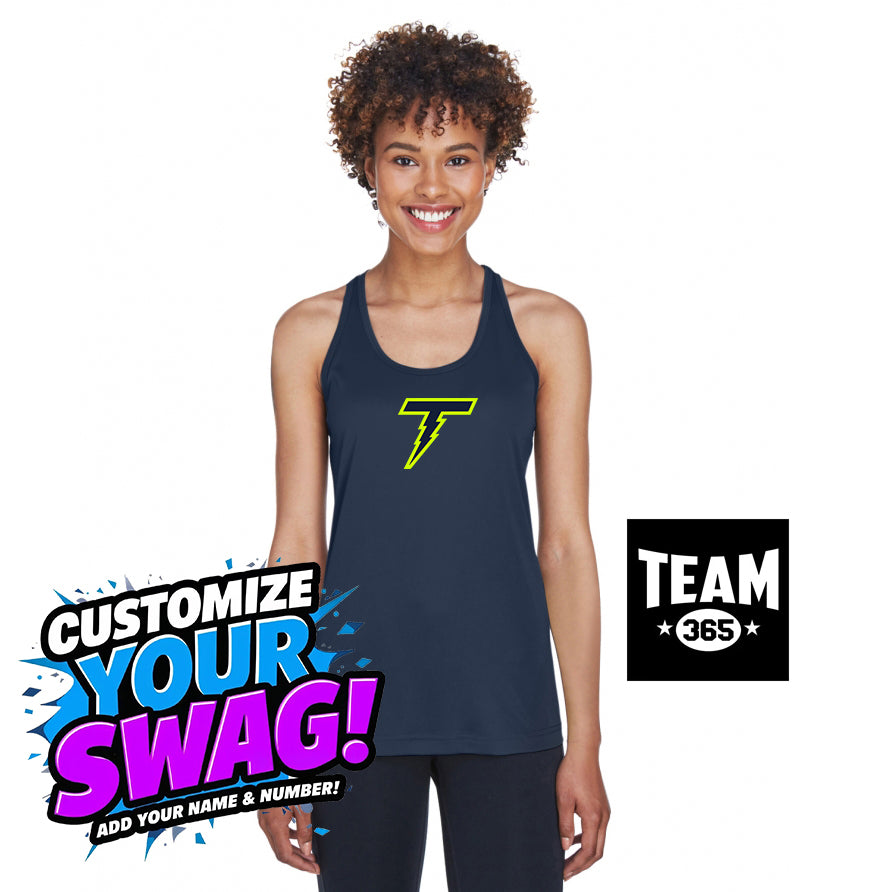 Team 365 TT11WRC Women's Zone Performance Racerback Tank - Ponte Vedra Thunder Baseball