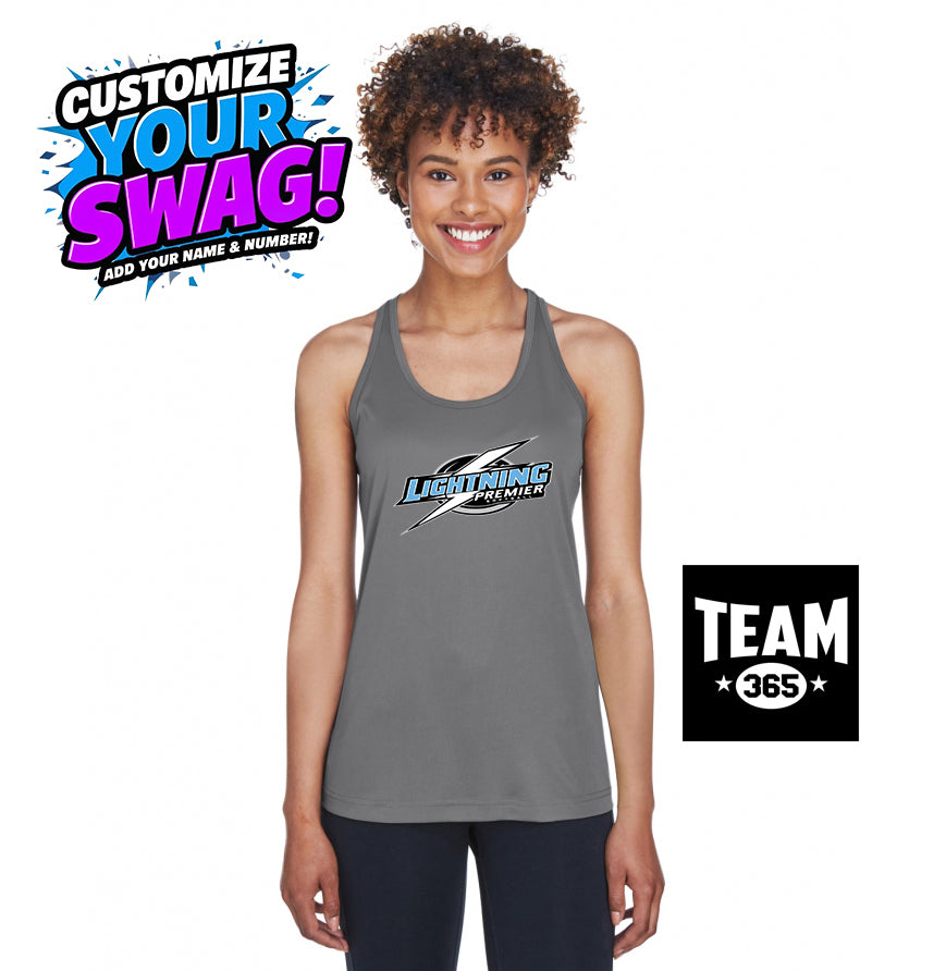 Team 365 TT11WRC Women's Zone Performance Racerback Tank - Lightning Premier Softball