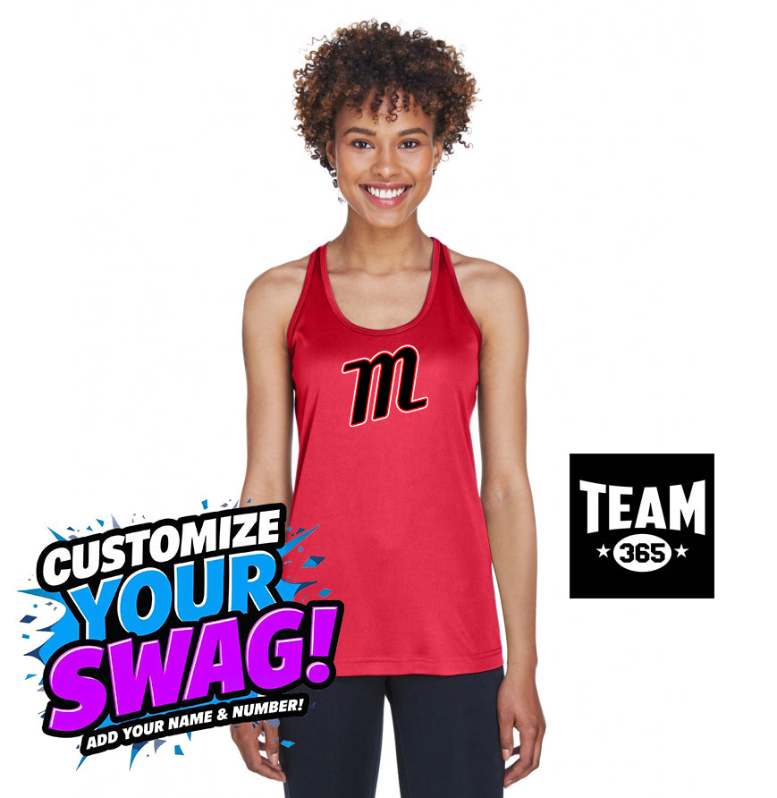 Team 365 TT11WRC Women's Zone Performance Racerback Tank - SYA Mets "M" Logo