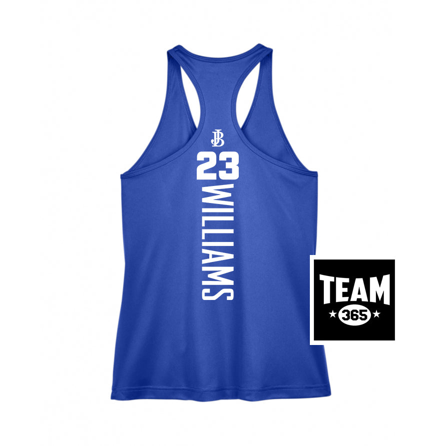Team 365 TT11WRC Women's Zone Performance Racerback Tank - Jax Beach Baseball
