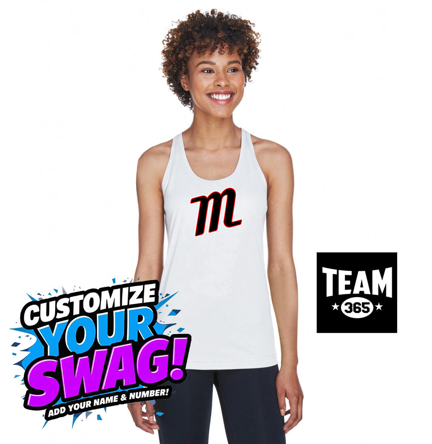 Team 365 TT11WRC Women's Zone Performance Racerback Tank - SYA Mets "M" Logo