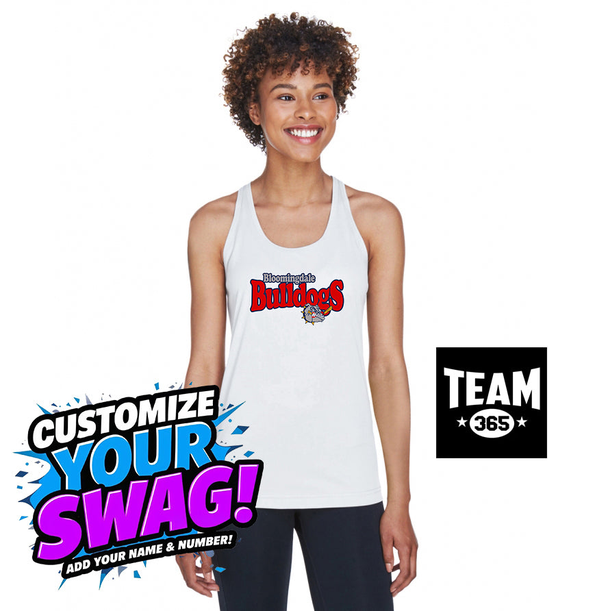 Team 365 TT11WRC Women's Zone Performance Racerback Tank - Bloomingdale Bulldogs Baseball